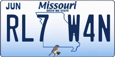 MO license plate RL7W4N