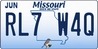 MO license plate RL7W4Q