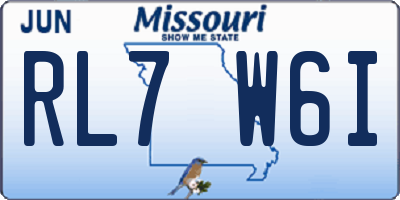 MO license plate RL7W6I