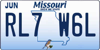 MO license plate RL7W6L