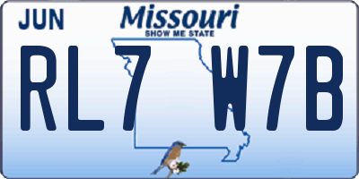 MO license plate RL7W7B