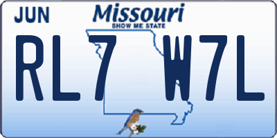 MO license plate RL7W7L