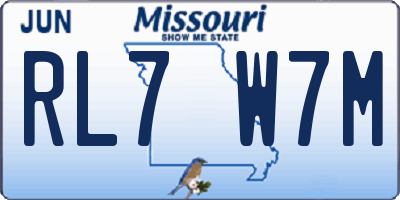 MO license plate RL7W7M