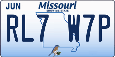 MO license plate RL7W7P