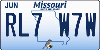 MO license plate RL7W7W