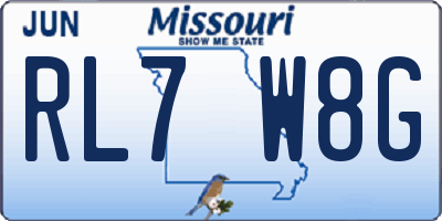 MO license plate RL7W8G