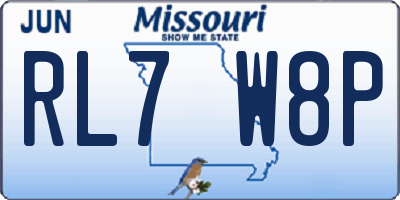 MO license plate RL7W8P