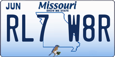 MO license plate RL7W8R
