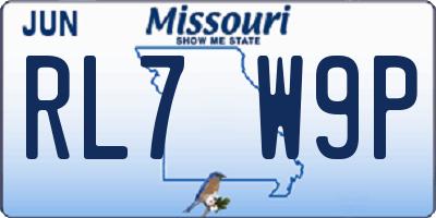 MO license plate RL7W9P