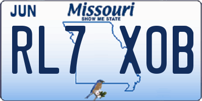 MO license plate RL7X0B
