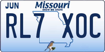 MO license plate RL7X0C
