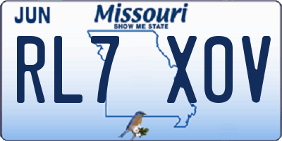 MO license plate RL7X0V