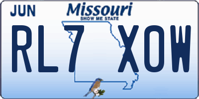 MO license plate RL7X0W