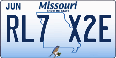 MO license plate RL7X2E