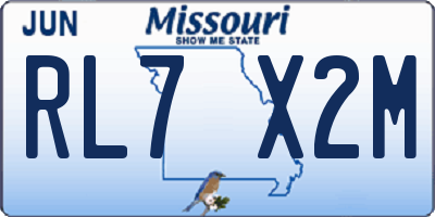 MO license plate RL7X2M