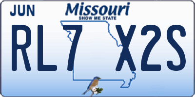 MO license plate RL7X2S