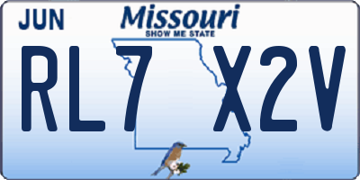 MO license plate RL7X2V