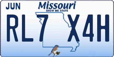 MO license plate RL7X4H