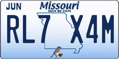 MO license plate RL7X4M