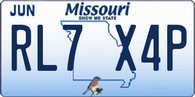 MO license plate RL7X4P