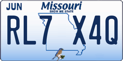MO license plate RL7X4Q