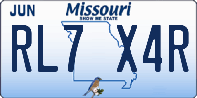 MO license plate RL7X4R