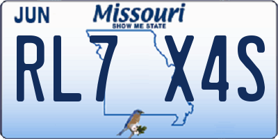 MO license plate RL7X4S