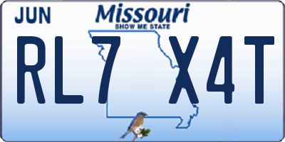 MO license plate RL7X4T