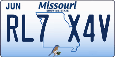MO license plate RL7X4V