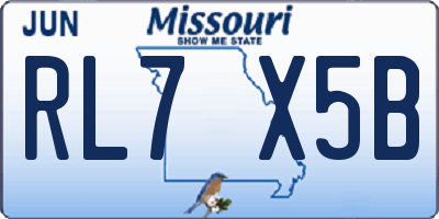 MO license plate RL7X5B