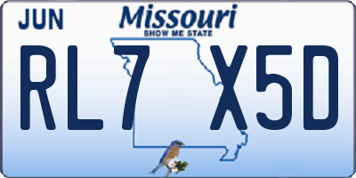 MO license plate RL7X5D