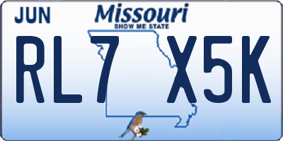 MO license plate RL7X5K