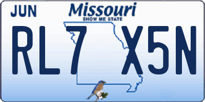MO license plate RL7X5N