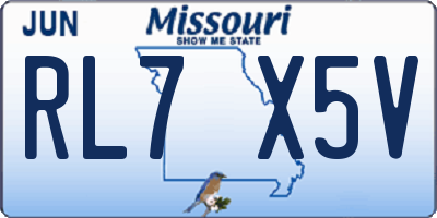 MO license plate RL7X5V