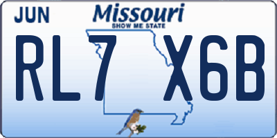 MO license plate RL7X6B