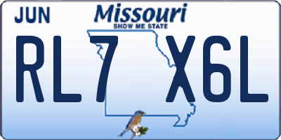 MO license plate RL7X6L