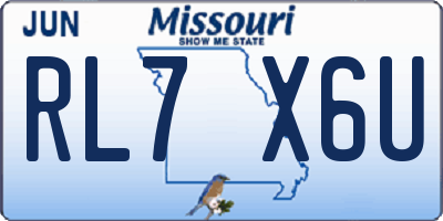 MO license plate RL7X6U
