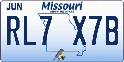 MO license plate RL7X7B