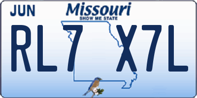 MO license plate RL7X7L