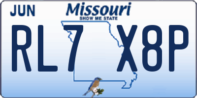 MO license plate RL7X8P
