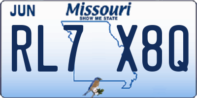 MO license plate RL7X8Q