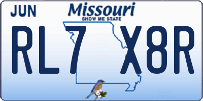 MO license plate RL7X8R