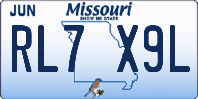 MO license plate RL7X9L