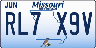 MO license plate RL7X9V
