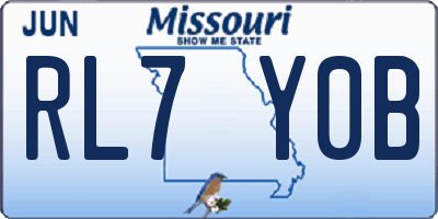 MO license plate RL7Y0B