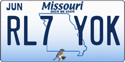 MO license plate RL7Y0K