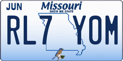 MO license plate RL7Y0M