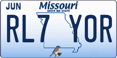 MO license plate RL7Y0R