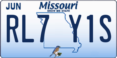 MO license plate RL7Y1S