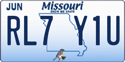 MO license plate RL7Y1U